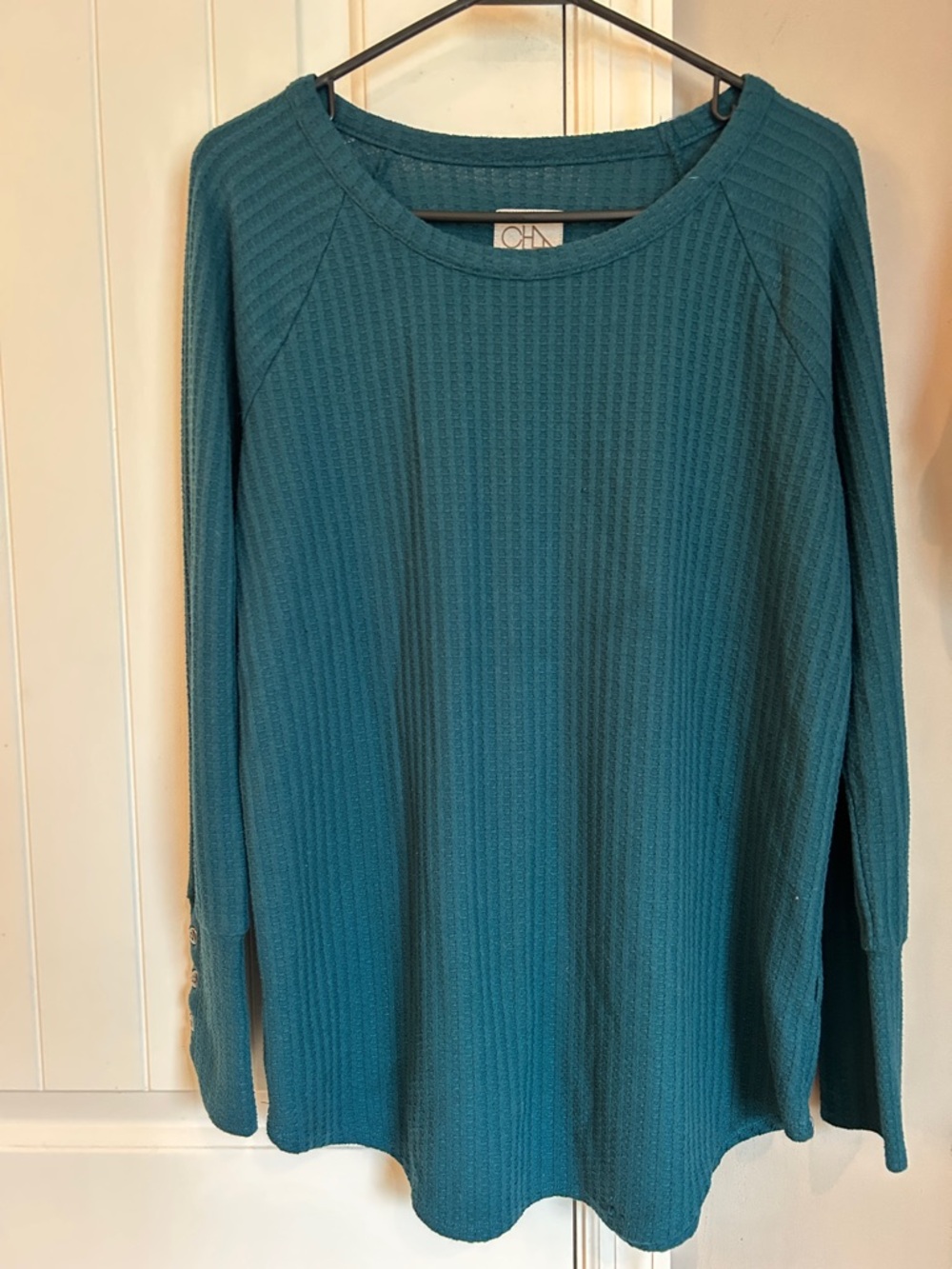 Women’s Teal Knit Long-Sleeve shirt